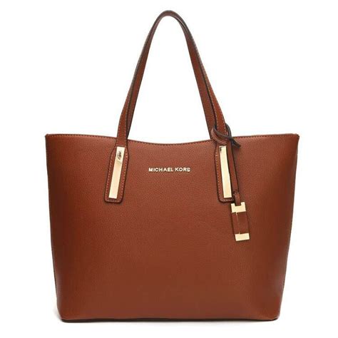 michael kors jaryn large leather shoulder tote brown|Women's Brown Shoulder Bags .